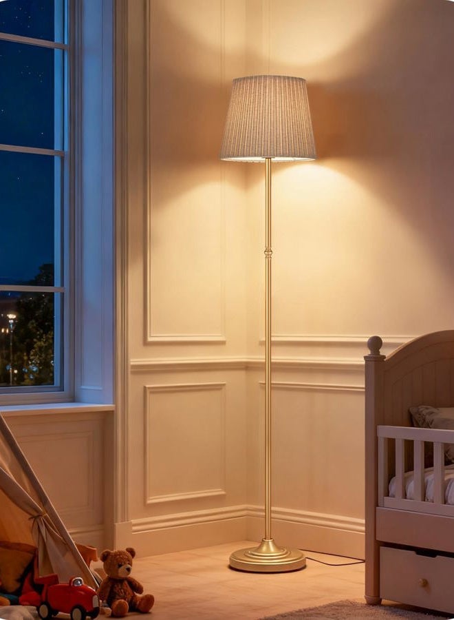 GOEBLESON Dimmable Floor Lamp for Living Room, 68" Tall Standing Lamp, Reading Light with Remote & Foot Pedal, 10W LED Bulb (3000K-6500K) Included, FCC Listed, Reinforced Base, Gold and Beige DE12LD05 - Image 4