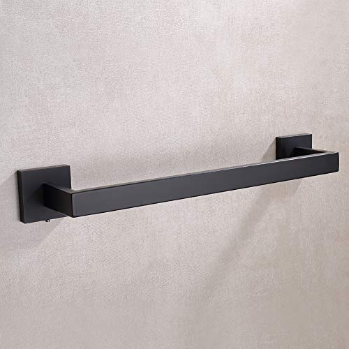 TASTOS 16 Inch Black Single Towel Bar Rack, SUS 304 Stainless Steel Bathroom Towel Bar Heavy Duty Towel Holder Kitchen Towel Rod, Wall Mount with Screws Towel Bar Rod Matte Black Finish - Image 4