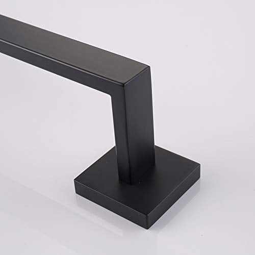 TASTOS 16 Inch Black Single Towel Bar Rack, SUS 304 Stainless Steel Bathroom Towel Bar Heavy Duty Towel Holder Kitchen Towel Rod, Wall Mount with Screws Towel Bar Rod Matte Black Finish - Image 5
