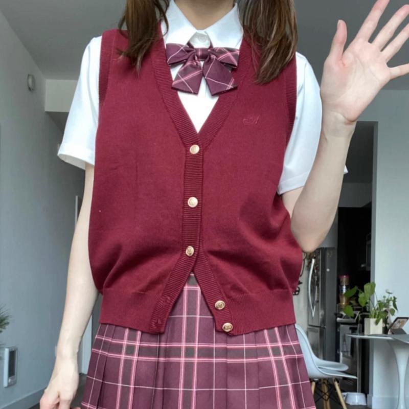 Ghost Home Damo Master Original Japanese-Style Girl Student Jk Knitted Sweater Cardigan Vest Vest - Image 1