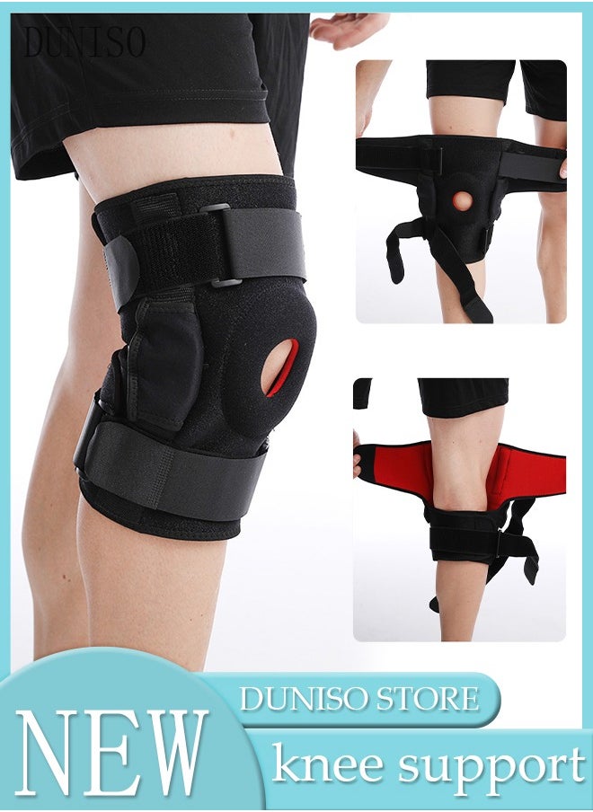DUNISO - Professional Knee Pad Knee Brace with Side Stabilizers and Patella Gel Pads Adjustable Compression Knee Support Braces for Knee Pain Meniscus Tear ACL MCL Arthritis Joint Pain Relief Injury Recovery - Image 1