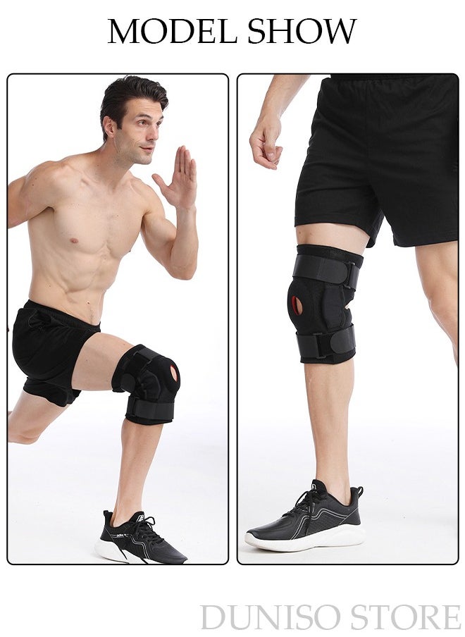 DUNISO - Professional Knee Pad Knee Brace with Side Stabilizers and Patella Gel Pads Adjustable Compression Knee Support Braces for Knee Pain Meniscus Tear ACL MCL Arthritis Joint Pain Relief Injury Recovery - Image 1