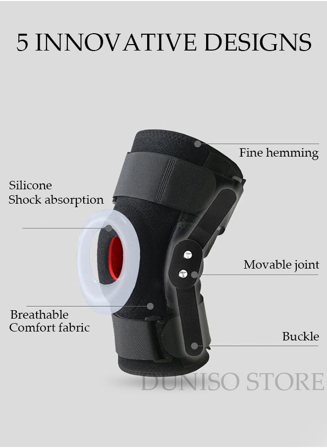 DUNISO - Professional Knee Pad Knee Brace with Side Stabilizers and Patella Gel Pads Adjustable Compression Knee Support Braces for Knee Pain Meniscus Tear ACL MCL Arthritis Joint Pain Relief Injury Recovery - Image 1