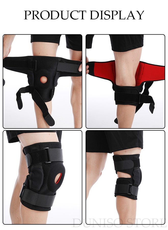 DUNISO - Professional Knee Pad Knee Brace with Side Stabilizers and Patella Gel Pads Adjustable Compression Knee Support Braces for Knee Pain Meniscus Tear ACL MCL Arthritis Joint Pain Relief Injury Recovery - Image 1