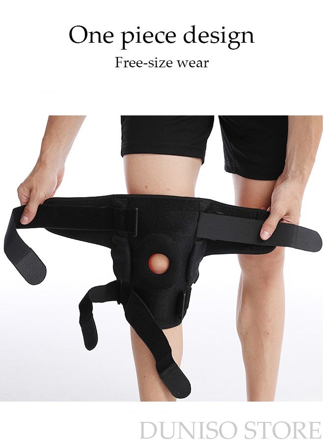 DUNISO - Professional Knee Pad Knee Brace with Side Stabilizers and Patella Gel Pads Adjustable Compression Knee Support Braces for Knee Pain Meniscus Tear ACL MCL Arthritis Joint Pain Relief Injury Recovery - Image 1