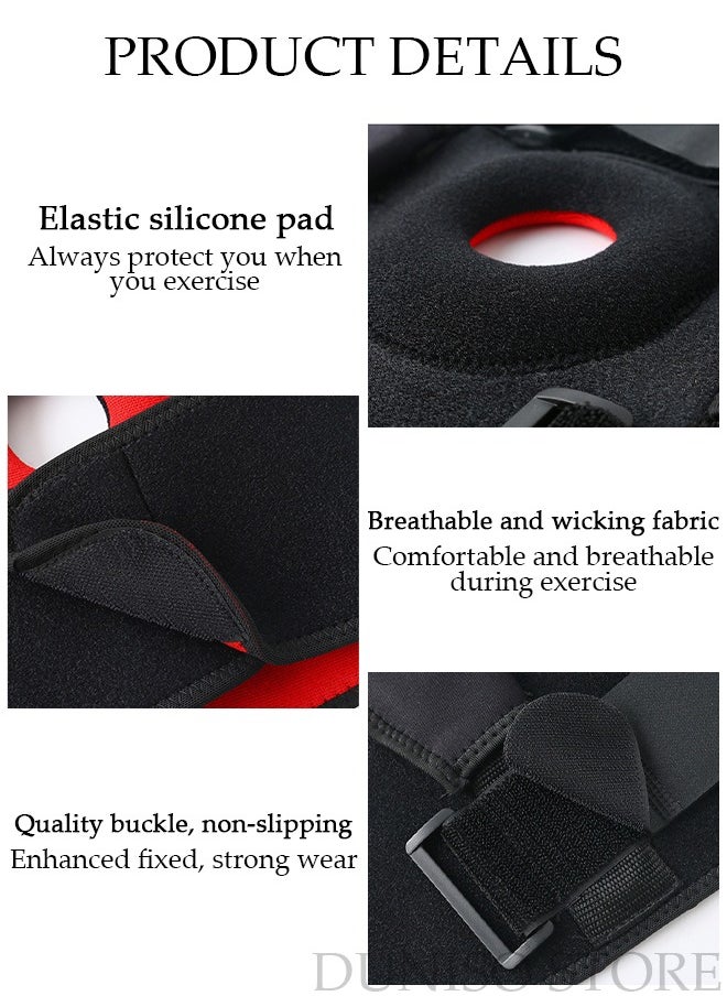 DUNISO - Professional Knee Pad Knee Brace with Side Stabilizers and Patella Gel Pads Adjustable Compression Knee Support Braces for Knee Pain Meniscus Tear ACL MCL Arthritis Joint Pain Relief Injury Recovery - Image 1