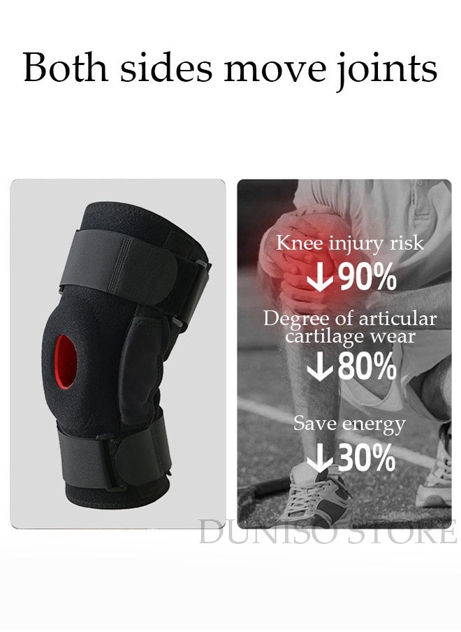 DUNISO - Professional Knee Pad Knee Brace with Side Stabilizers and Patella Gel Pads Adjustable Compression Knee Support Braces for Knee Pain Meniscus Tear ACL MCL Arthritis Joint Pain Relief Injury Recovery - Image 1