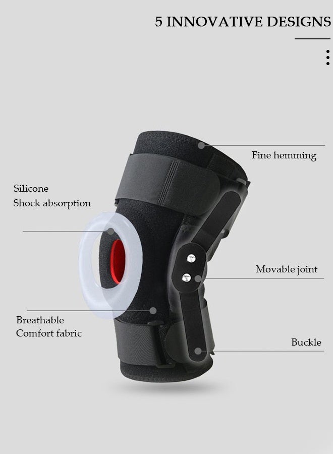 DUNISO Professional Knee Pad Knee Brace with Side Stabilizers and Patella Gel Pads Adjustable Compression Knee Support Braces for Knee Pain Meniscus Tear ACL MCL Arthritis Joint Pain Relief Injury Recovery - Image 2