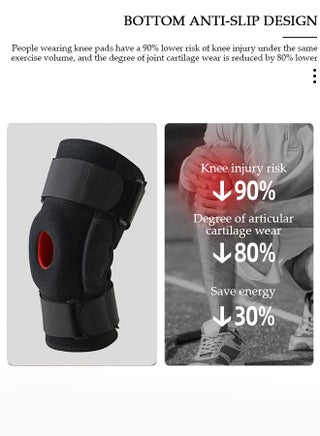 Professional Knee Pad Knee Brace with Side Stabilizers and Patella Gel Pads Adjustable Compression Knee Support Braces for Knee Pain Meniscus Tear ACL MCL Arthritis Joint Pain Relief Injury Recovery - view 3