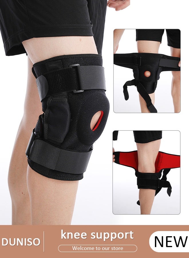 DUNISO Professional Knee Pad Knee Brace with Side Stabilizers and Patella Gel Pads Adjustable Compression Knee Support Braces for Knee Pain Meniscus Tear ACL MCL Arthritis Joint Pain Relief Injury Recovery - Image 1