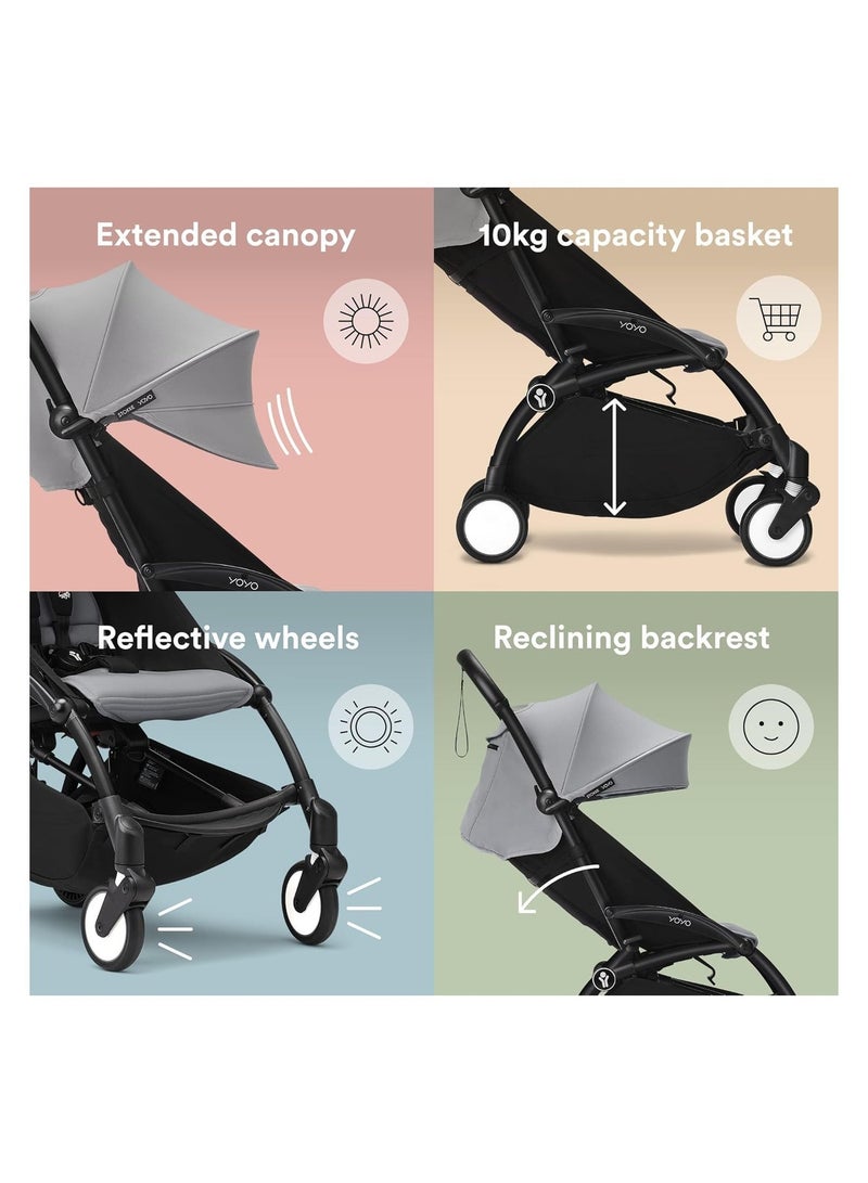 YOYO3 Complete Stroller Set - Black Frame With Colour Pack, 6+ Months - Stone - Image 3