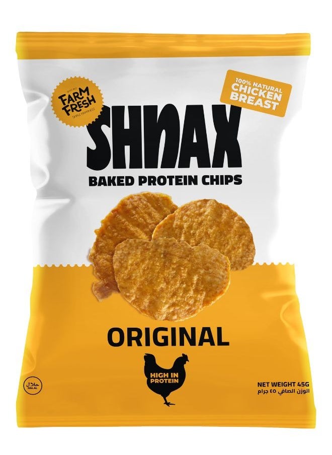 Shnax Baked Protein Chicken Chips Original 45g (13g of Protein)  - Image 1