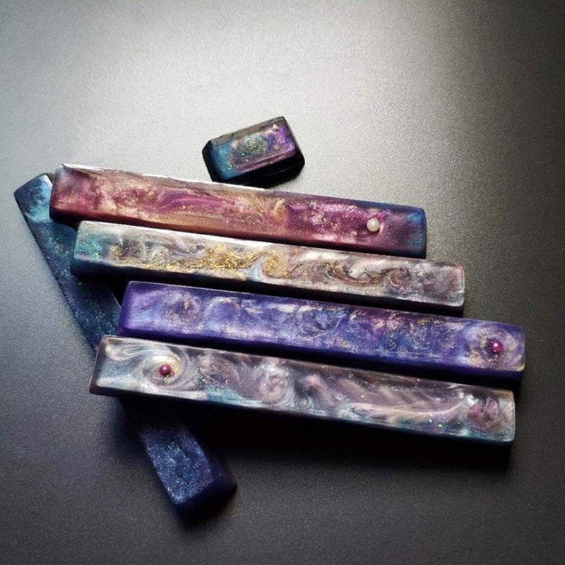 Keycap Backlight Resin Spacebar Keycap for Switch Mechanical Keyboard Handmade Starry Sky Mount Keycap (Axis Body : 6.0X Color : Spacebar7) (Spacebar5 6.25x) - Image 2