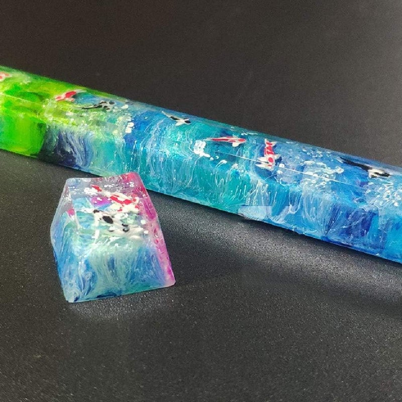 Keycap Backlight Resin Spacebar Keycap for Switch Mechanical Keyboard Handmade Starry Sky Mount Keycap (Axis Body : 6.0X Color : Spacebar7) (Spacebar5 6.25x) - Image 5