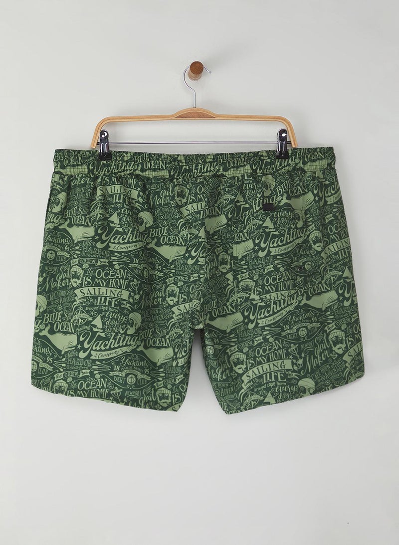trendyol Khaki Plus Size Patterned Swim Shorts Tmnss25Kd00002 - Image 5