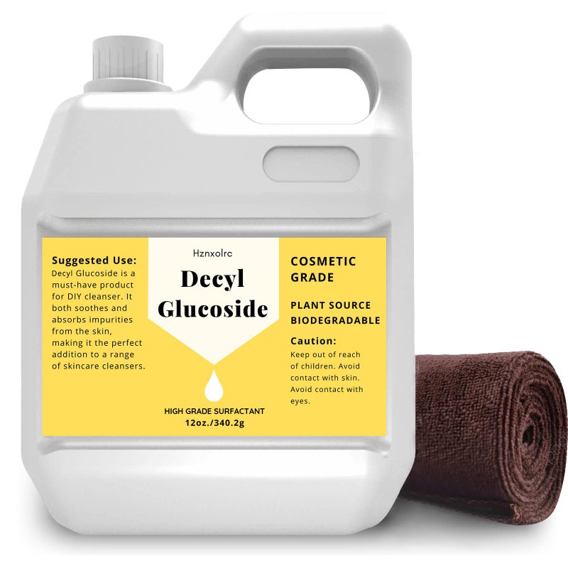Hznxolrc Hznxolrc 12 oz Decyl Glucoside Natural Surfactant, Premium Decyl Glucoside Liquid, Cosmetics Grade, Gentle on Skin, Amazing Bubbles 