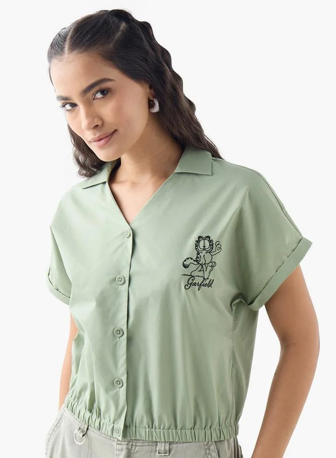 Garfield Detail Shirt with Elasticated Hem