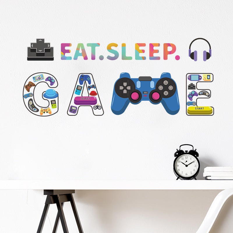 Wall Stickers Eat Sleep Game Boy Room Wall Self-Paste Mg93-22 - Image 3