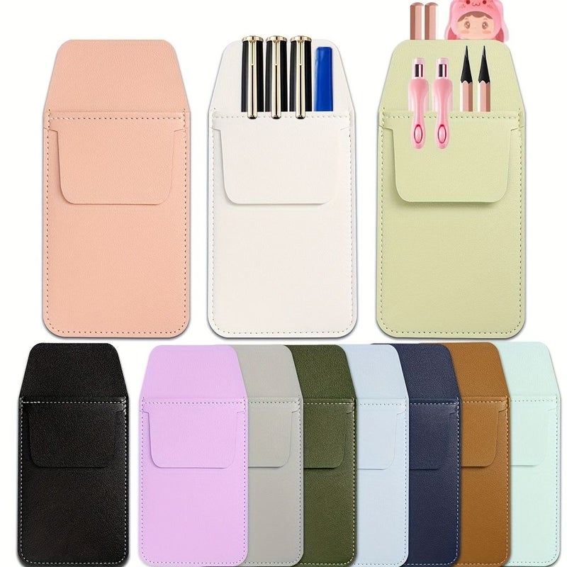 Multi Layer Nurse Pencil Case Pink 2 Slots Faux Leather Organizer For Tools Makeup Brushes Art Supplies - Image 3