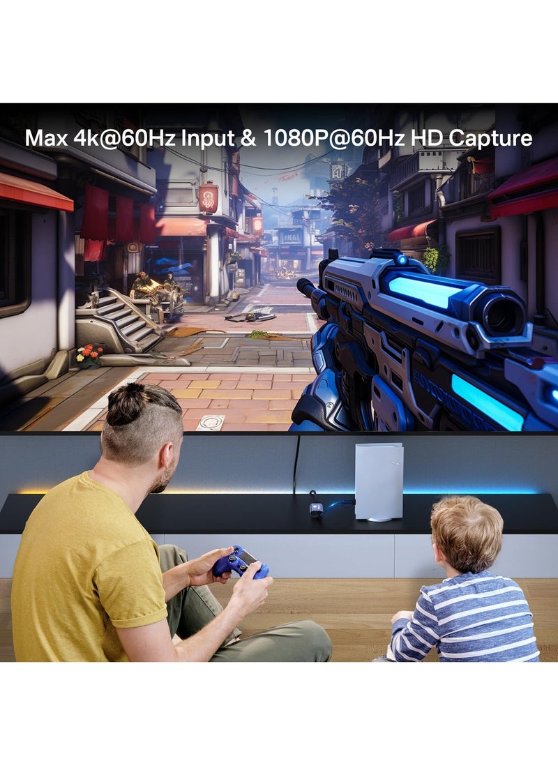 Y&D 4K HDMI Capture Card - USB 3.0 to USB-A/C, 1080P 60FPS Video for Live Streaming/ Gaming/ Meeting, Compatible with Windows/Mac OS System, Switch PS4/5 Xbox OBS Zoom - Image 3