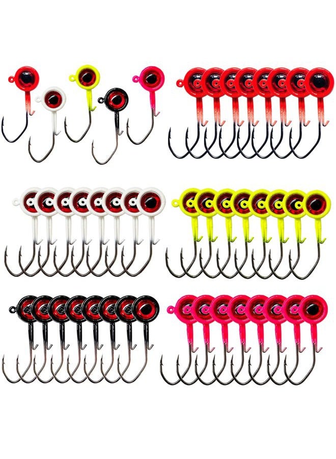 Bombite 40-Pack Crappie Jig Heads - Fishing Jigs with Hooks, Ideal for Bass and Crappie - 1/8oz - Image 1