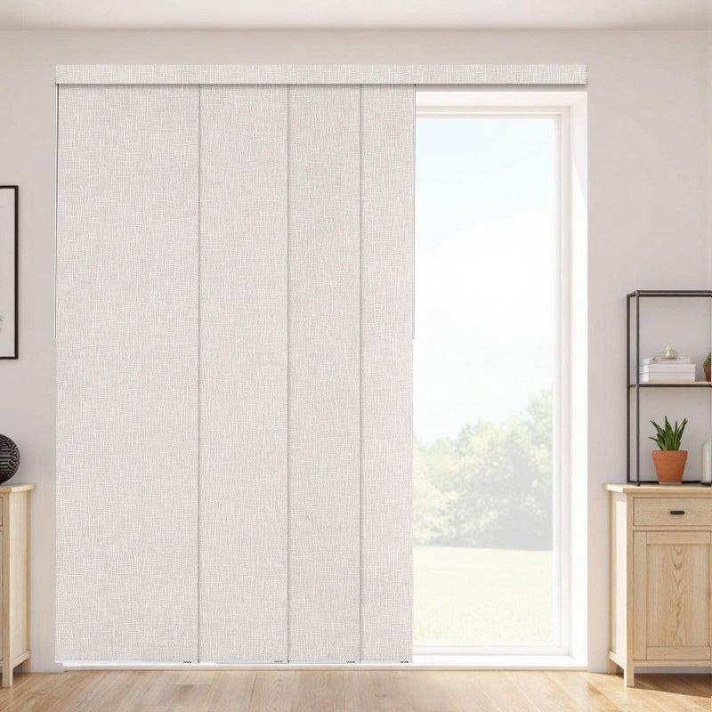 VEVOR Panel Track Blinds, Extendable Track from 45.8 in to 86 in W, Trimmable Panel Curtains Up to 96 in H, Vertical Blackout Panel Blinds for Sliding Doors, Patio Doors, Room Divider, Light Gray - Image 1