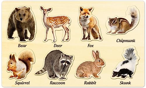 MoinKidz Wooden Jigsaw Puzzles for Toddlers by MoinKidz Woodland Animals Montessori Puzzles for Kids Ages 35 Educational Learning STEM Toys Birthday Gift for Boys Girls - Image 1