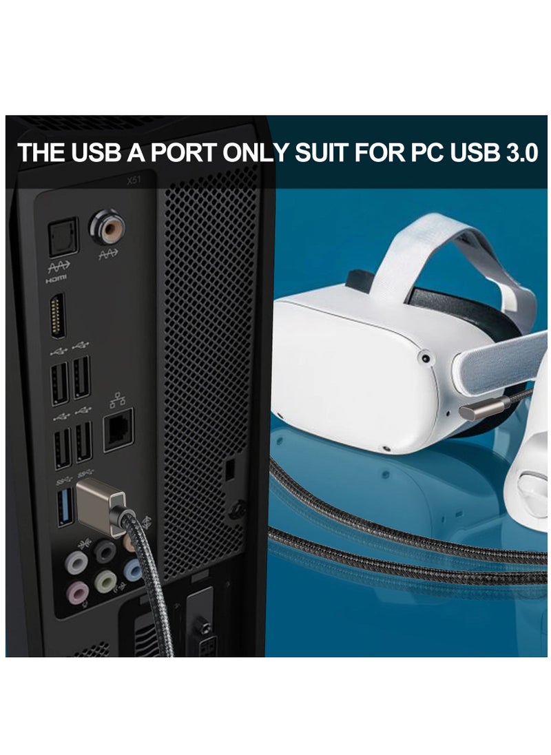 VR Link Cable 16FT Compatible with Oculus/Meta Quest 2 Accessories and Steam VR USB 3.0 to Type C Long Charger Cord High Speed PC Data Transfer for Gaming PC VR Headset and USB C Charger