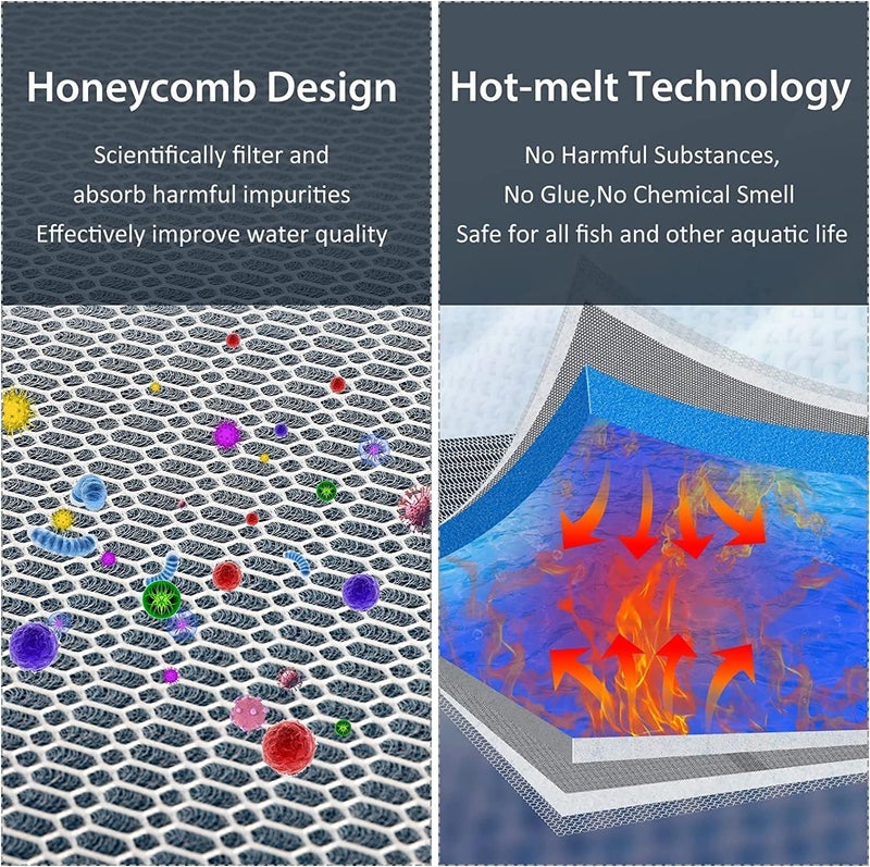 VAYINATO ® Pack of 1 Upgraded 8D Multi Layer 50 * 11 Cm Reusable Aquarium and Koi Pond Filter Media Sponge for Cyrstal Clear Water | No Clog | Washable | Long Lasting Pack of 1 by Petzlifeworld - Image 4