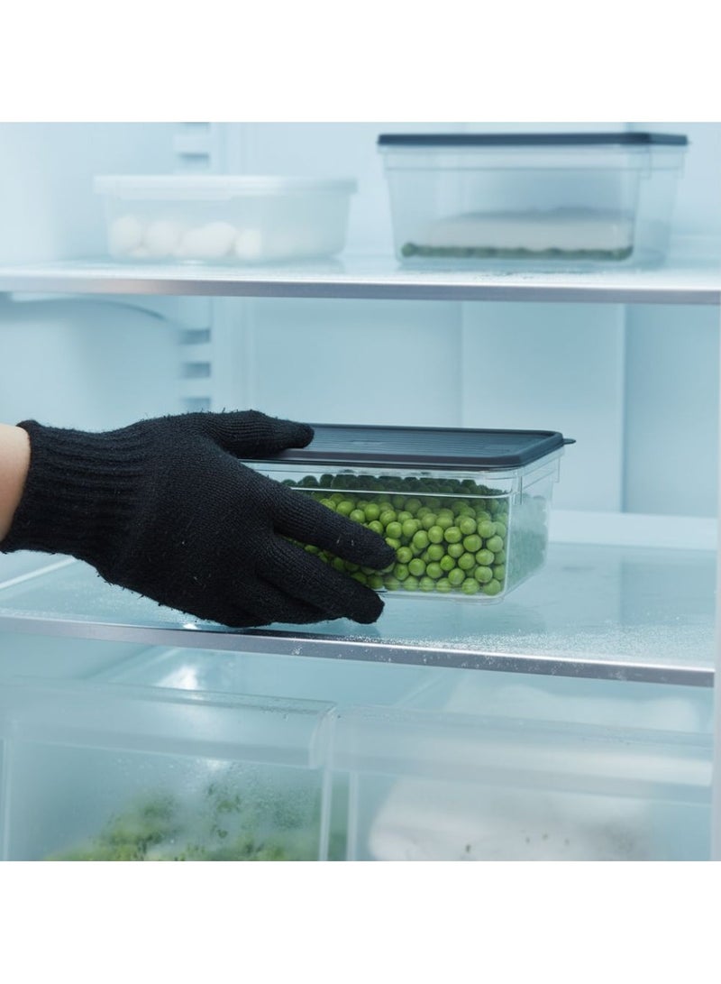 Dunya Plastik Plastic BPA- free transparent food storage container box with airtight lid stackable kitchen organizer for pantry fridge & dry food beige 1650 ml. - Image 4