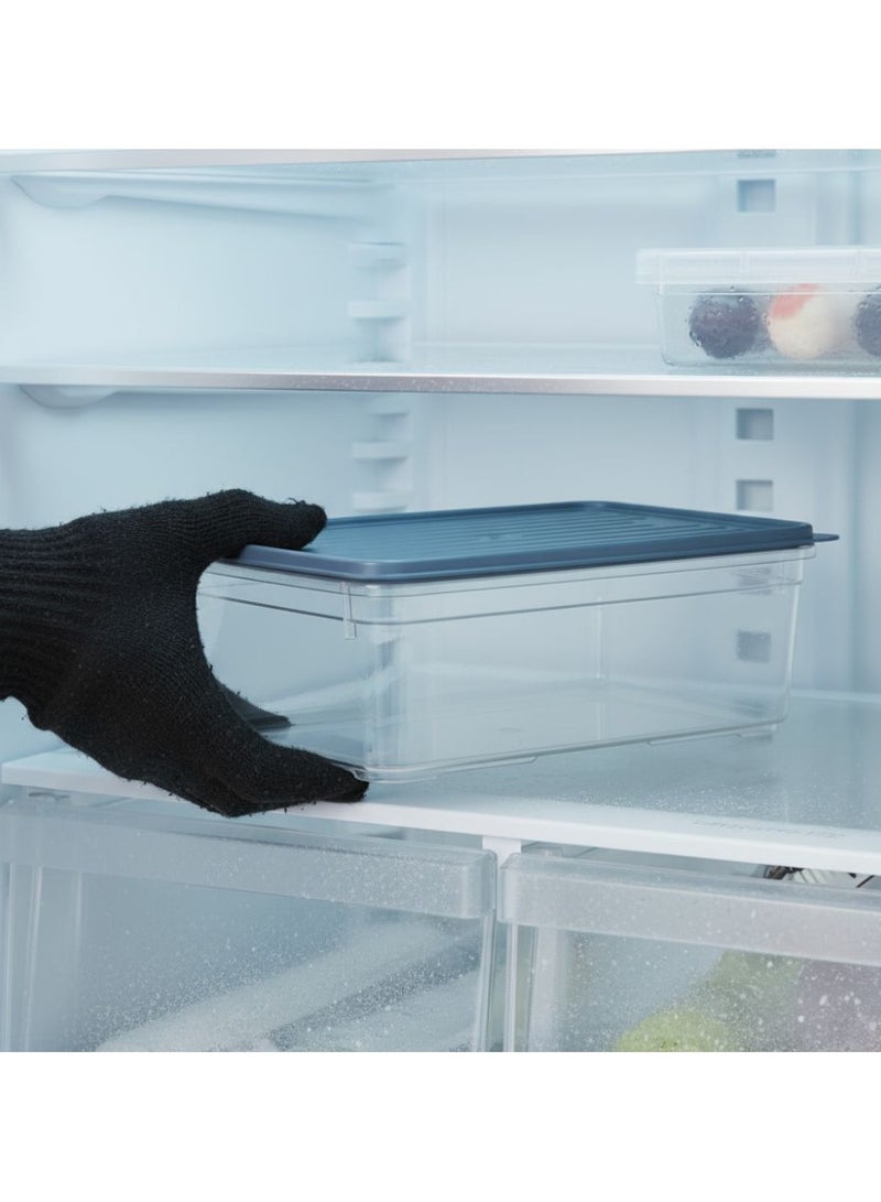 Dunya Plastik Plastic BPA- free transparent food storage container box with airtight lid stackable kitchen organizer for pantry fridge & dry food beige 1650 ml. - Image 5