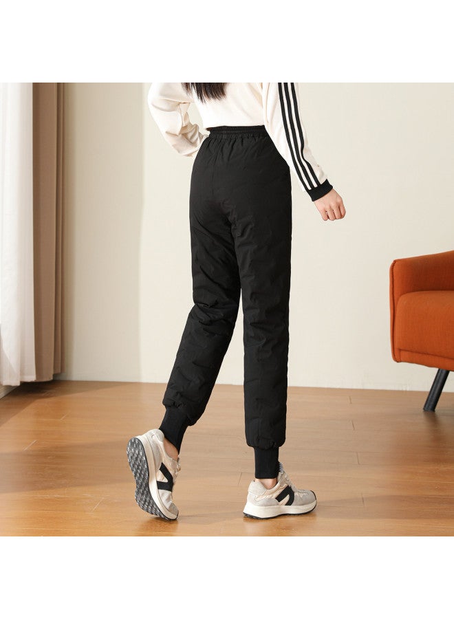 YaYa Women's Duck Down Warm Winter Cuffed Pants Solid Color Versatile Casual Sport Windproof Cold-resistant Down Pants Women - Image 3