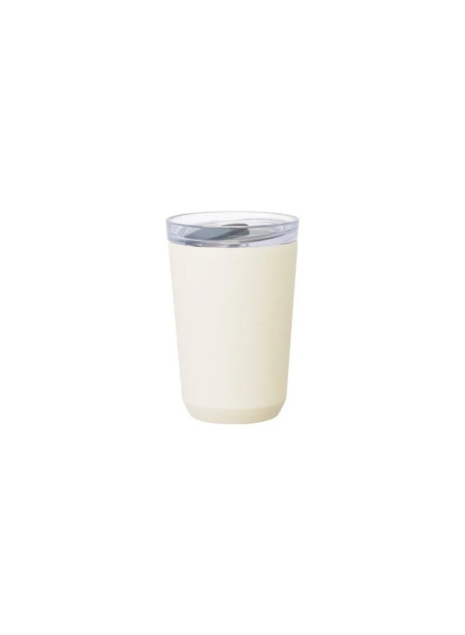 TO GO Tumbler, 12oz, White, Stainless Steel Travel Tumbler with Plug Lid