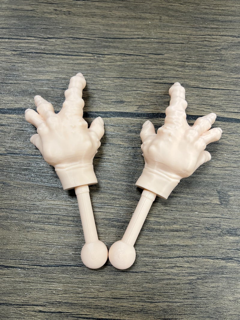 Munnygrubbers - 1 Pair Tiny Hands with Sticks - Mini Little Hand Stick Puppet - Halloween Costume - Strong Hand Prop - Scary Movies - Novelty Gift - TikTok Famous - (Creepy 1x Set) - Image 3