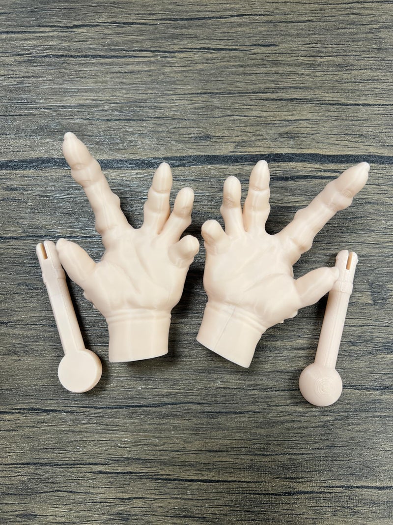 Munnygrubbers - 1 Pair Tiny Hands with Sticks - Mini Little Hand Stick Puppet - Halloween Costume - Strong Hand Prop - Scary Movies - Novelty Gift - TikTok Famous - (Creepy 1x Set) - Image 5