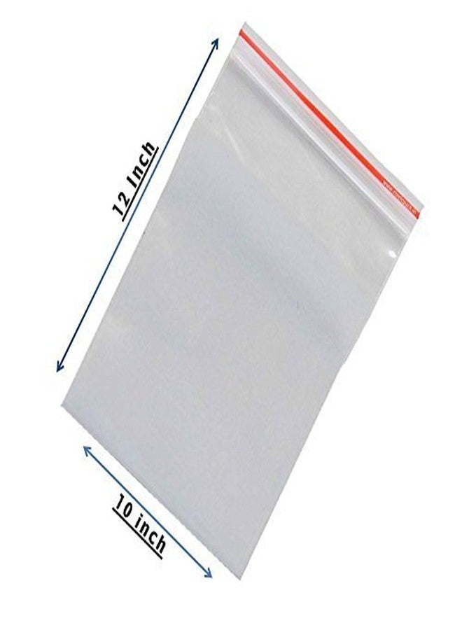 DMS RETAIL Zip Lock seal pack Pouch Bags Transparent Zipseal 10x12 Inches -Pack of 100-Resealable Plastic bags - Image 1