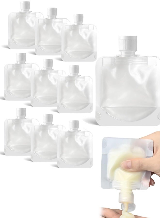 10Pcs Travel Pouches for Toiletries, 30mlLeak Proof Squeeze Pouches, Refillable Stand Up Pouches Travel Containers for Shampoo, Conditioner - Image 1