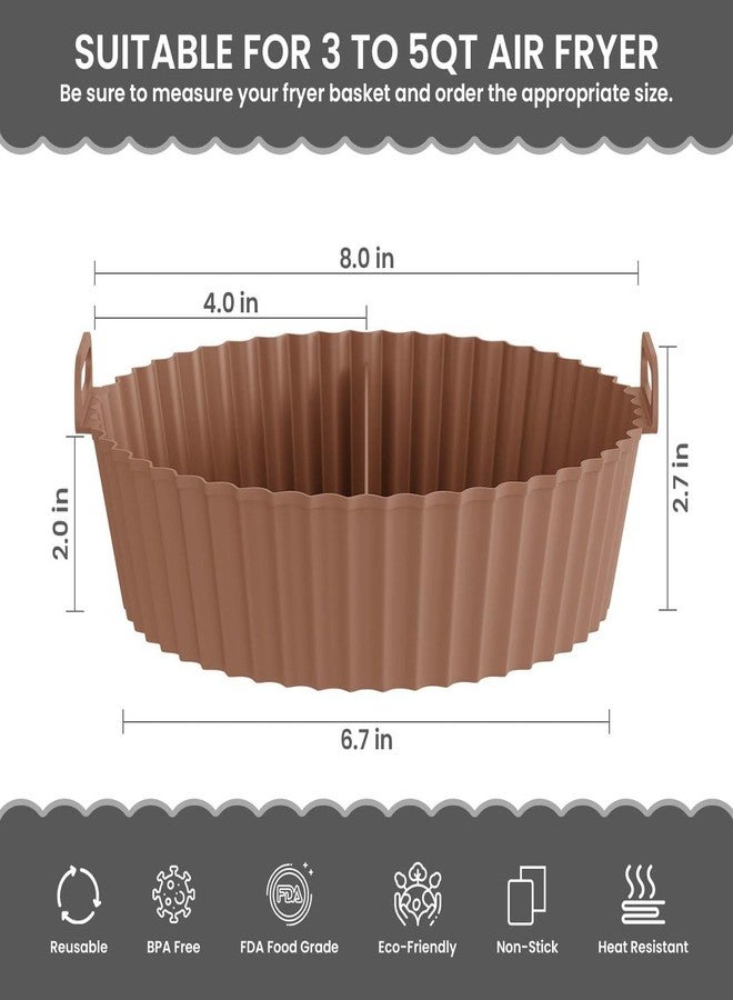 NEKIFACE 1 Pcs Round Reusable Non-Stick air Fryer Accessories Silicone Coating Pot Basket for Microwave Oven ,Round Silicone Basket Baking Tray with Middle Partition ,oil sprayer bottle and Oil brush And Spatula Set, 200 Millilitre, Multicolor - Image 2