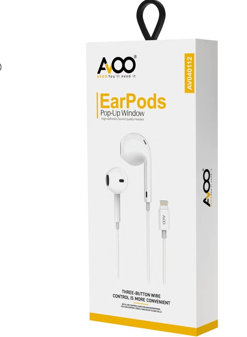 AVOO earphones compatible with apple device with a Lightning connector