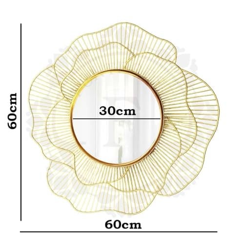FUNTEREST Metal Decorative HD Clear Image Wall Mount Round Wall Mirror Wall Mount for Hanging on Wall for Bedroom, Home Decor, wash Basin, Vanity Bathroom (Mo - 2) - Image 2