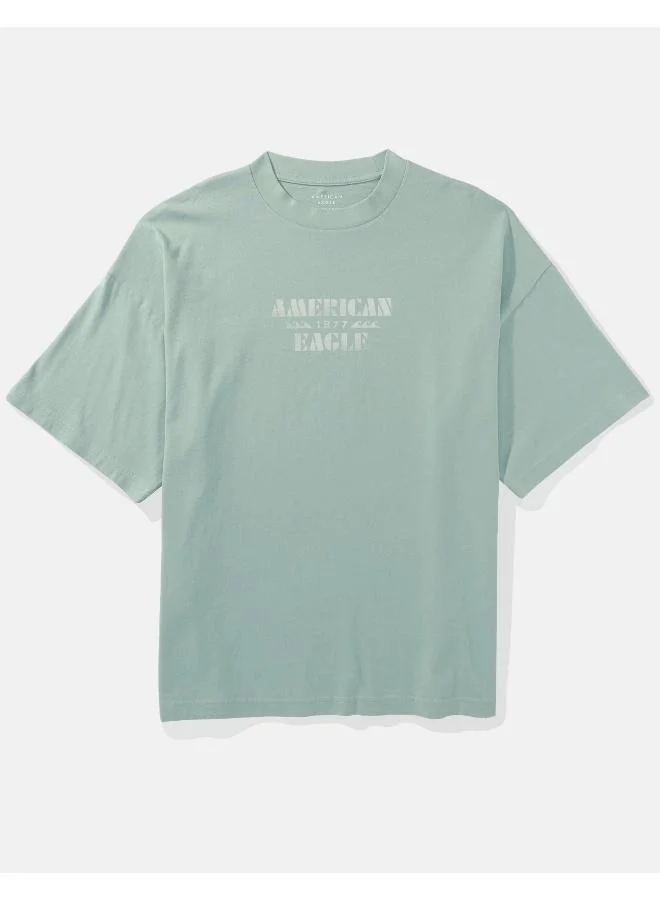 American Eagle Logo Print Crew Neck T-Shirt