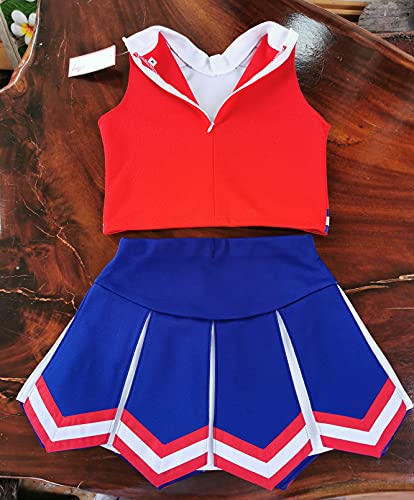 Total 2550 Little Girls' Kids Children Dress Cheerleader Costume Uniform Cheerleading Outfit Halloween Red/Blue/White (S / 2-5) - Image 4
