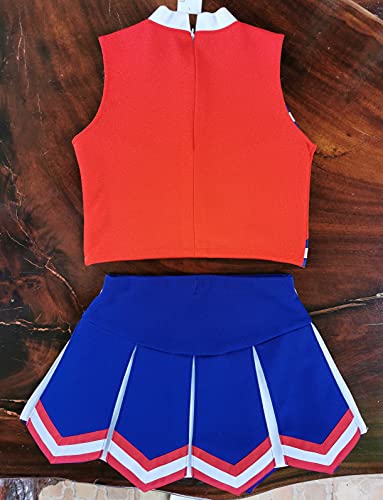 Total 2550 Little Girls' Kids Children Dress Cheerleader Costume Uniform Cheerleading Outfit Halloween Red/Blue/White (S / 2-5) - Image 3