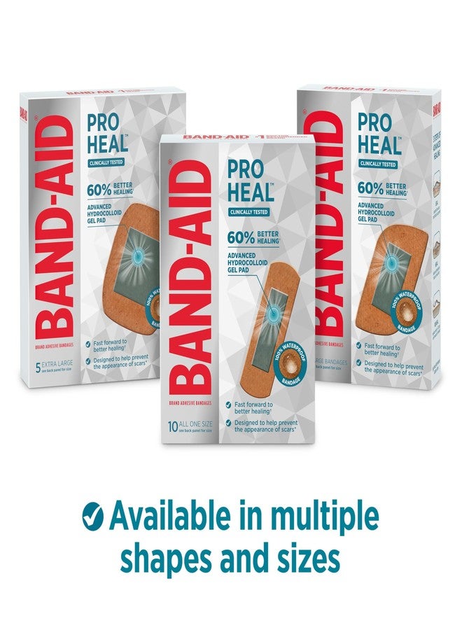 Band-Aid Brand Pro Heal Adhesive Bandages + Hydrocolloid Gel Pads, Extra Large Clinically Tested Waterproof Bandages for Better Healing of Minor Wounds, Sterile First Aid Bandages, Twin Pack, 2 x 5 ct - Image 5