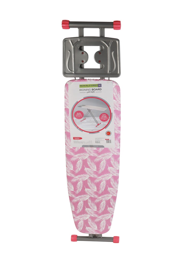 Royalford - Royalford Ironing Board- RF11914| Ironing Table with Monoblock Metal Base| Ironing Table with Iron Rest and Adjustable Height Mechanism| Heat Resistant 100% Cotton Cover, Non-Slip Legs - Image 1