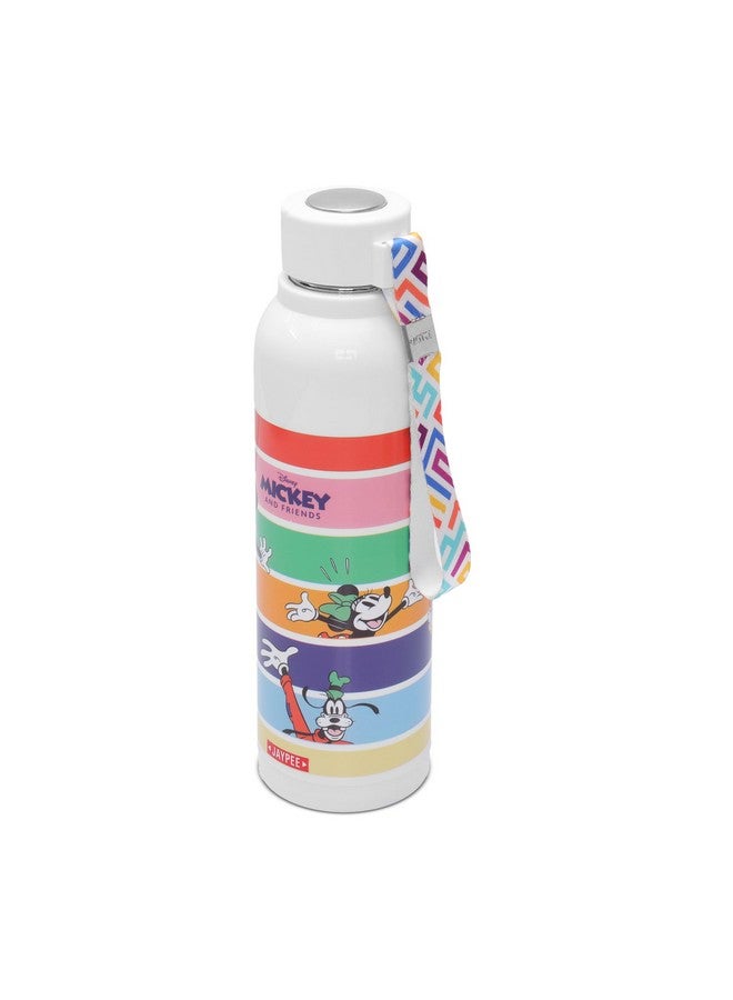 JAYPEE Inner Stainless Steel Insulated Disney Mickey Hot & Cold Water Bottle for School Kids with Strap, 690 ml, White - Image 3