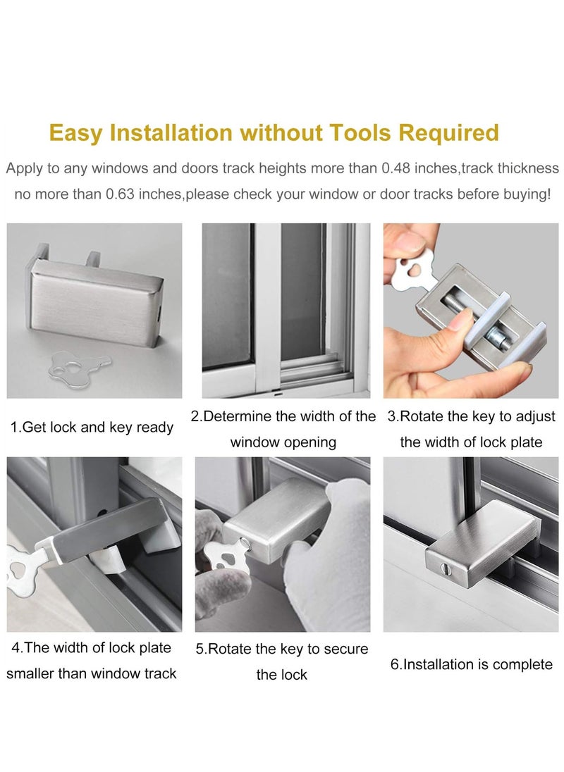 Window Locks,1 Sets Window Locks Security Door Stopper Window Security Aluminum Sliding Window Locks