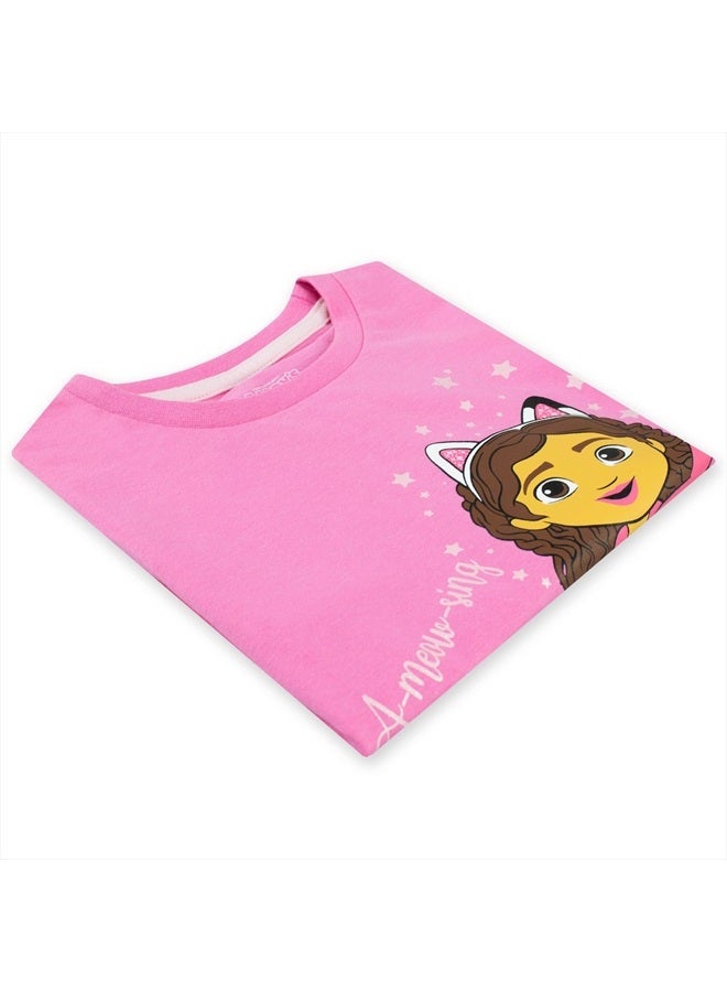 DreamWorks Gabby's Dollhouse T-Shirt Girls Gabbys Mercat Tee Short Sleeve Pink 4 - Image 5