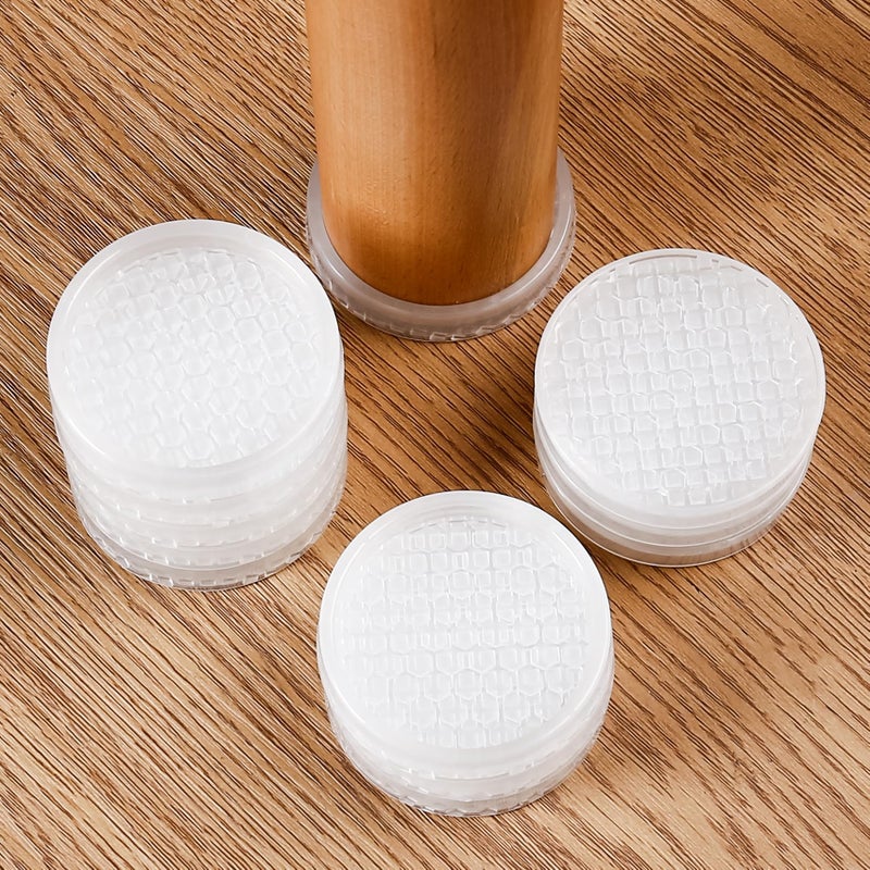 GAGUIUP Clear Non Slip Furniture Pads - 2" Anti Slide Caster Cups, 12PCS Round Furniture Coasters for Hardwood Floors & Carpet, Wood Floor Protectors for Furniture Leg, Table Chair Couch Bed Stoppers - Image 1