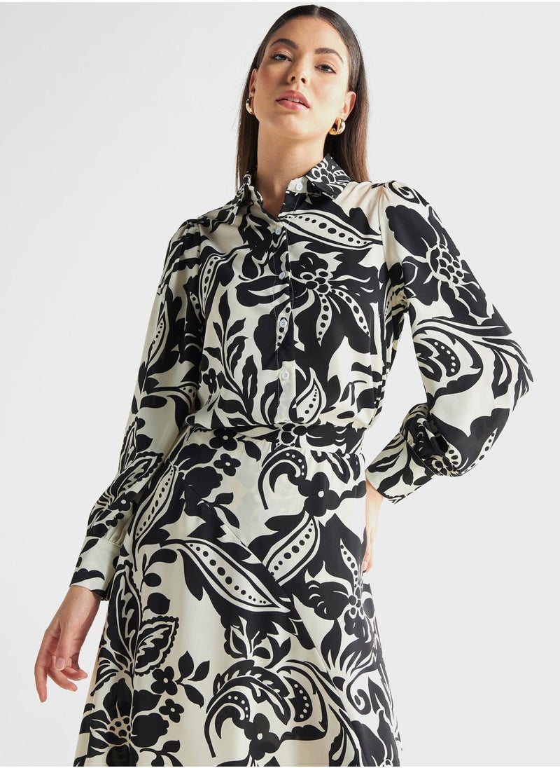 FAV Floral Print Button Down Shirt  - Image 1